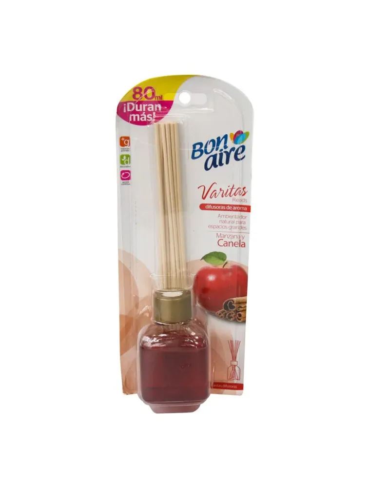 Ambientador Bonaire Varitas 80 ml Manzana Canela