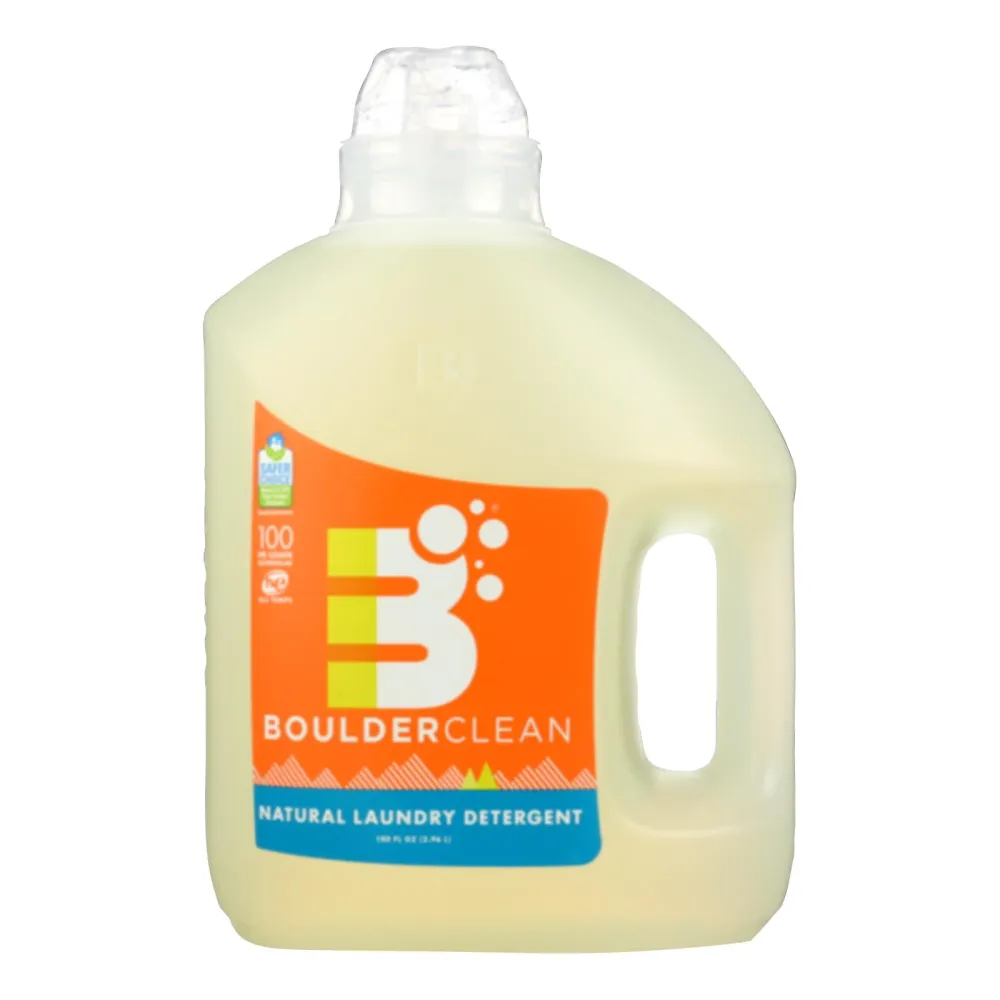 Boulder Clean - Detergente líquido para ropa - Naranja Valencia - Caja de 4 - 100 fl oz. (Paquete de 4)