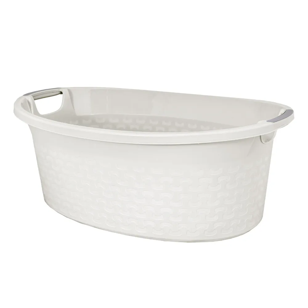 BranQ Cotton Bol ovalado para ropa sucia 60l color blanco antiguo