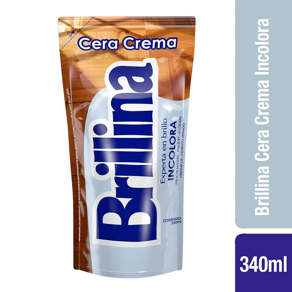 Cera Crema Doypack Incolora 340 Ml BRILLINA