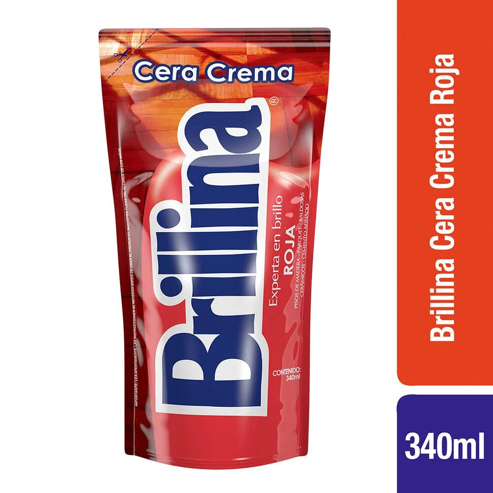 Cera Crema Doypack Roja 340 Ml BRILLINA