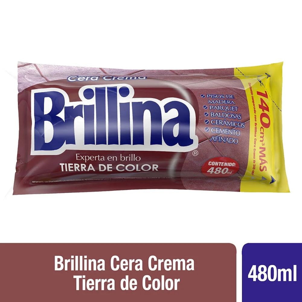 Cera Crema Sachet Tierra De Color 480 Ml BRILLINA
