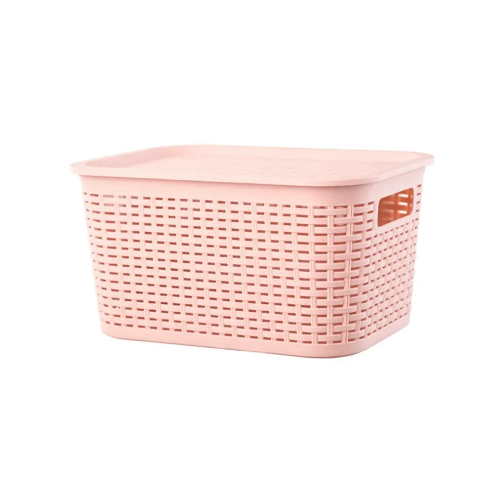Caja Organizadora Ratán 6 Lt. / Pack 3 Un. Blanco