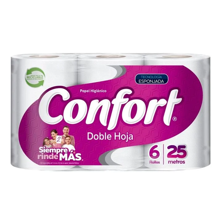 Papel Higienico Doble Hoja Confort 25 metros 6 Un Casanova