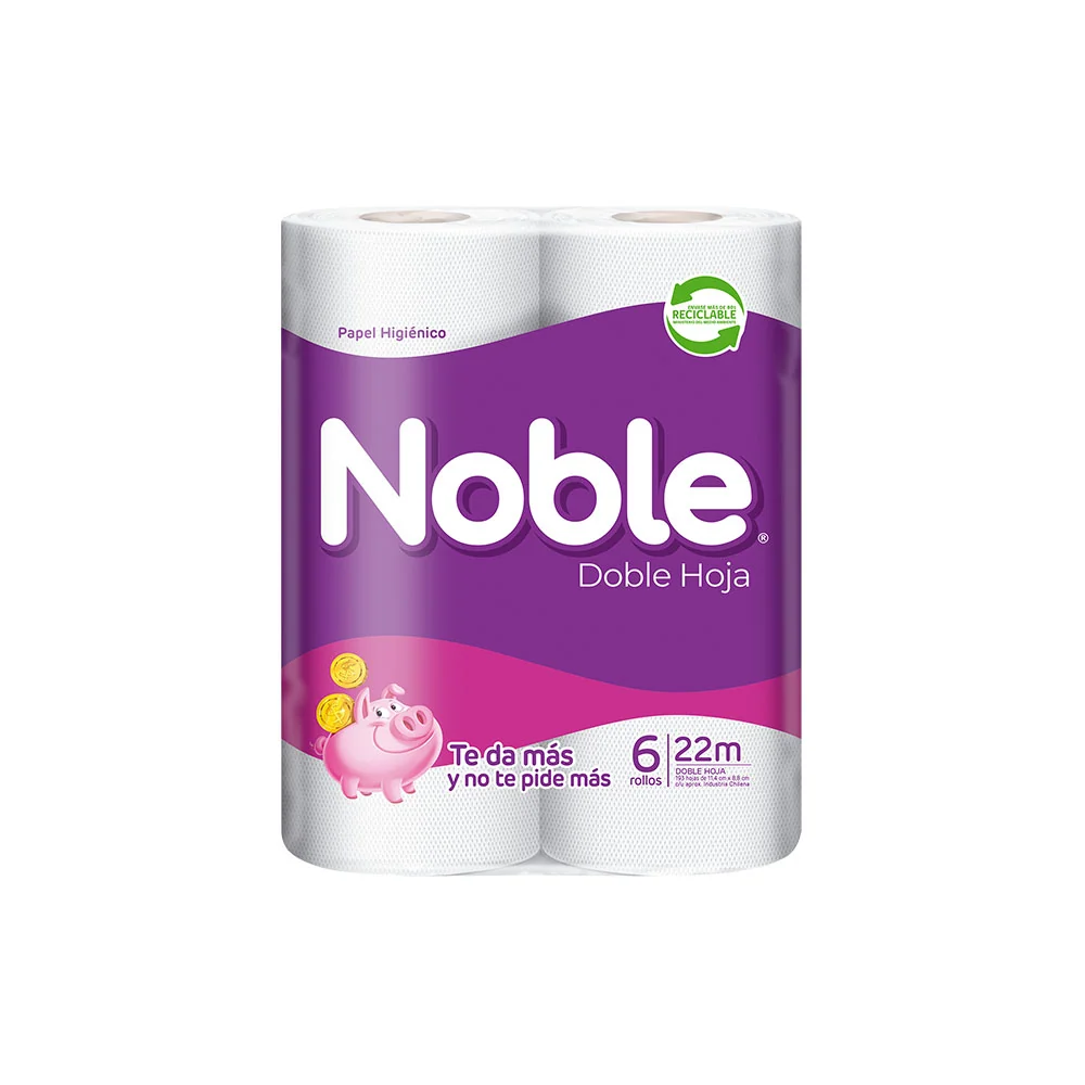 Papel Higienico Doble Hoja Noble 6 Un x 22 Mts Casanova