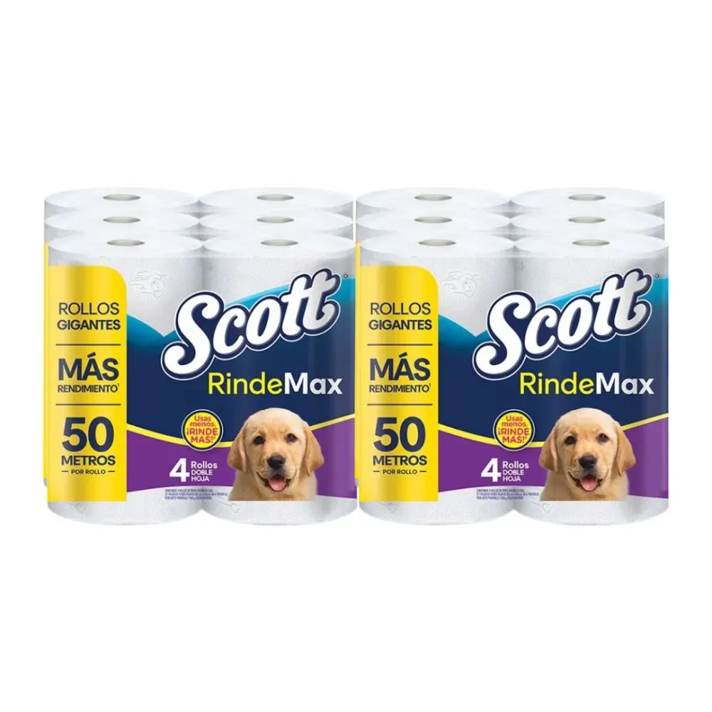 Papel Higienico Rindemax Doble Hoja Scott 50 mts 24 Rollos Casanova