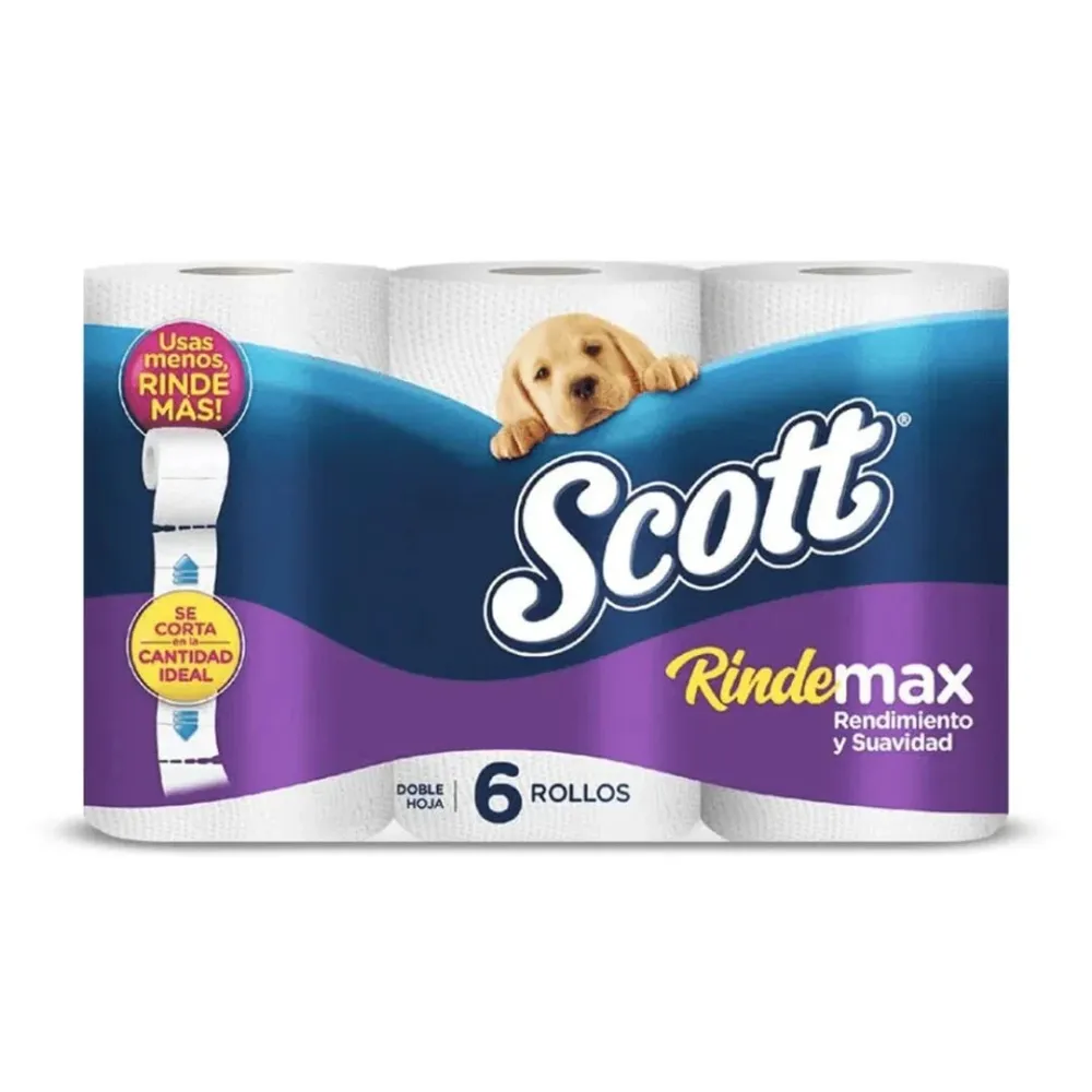 Papel Higienico Rindemax Doble Hoja Scott 22 mts 6 Rollos Casanova