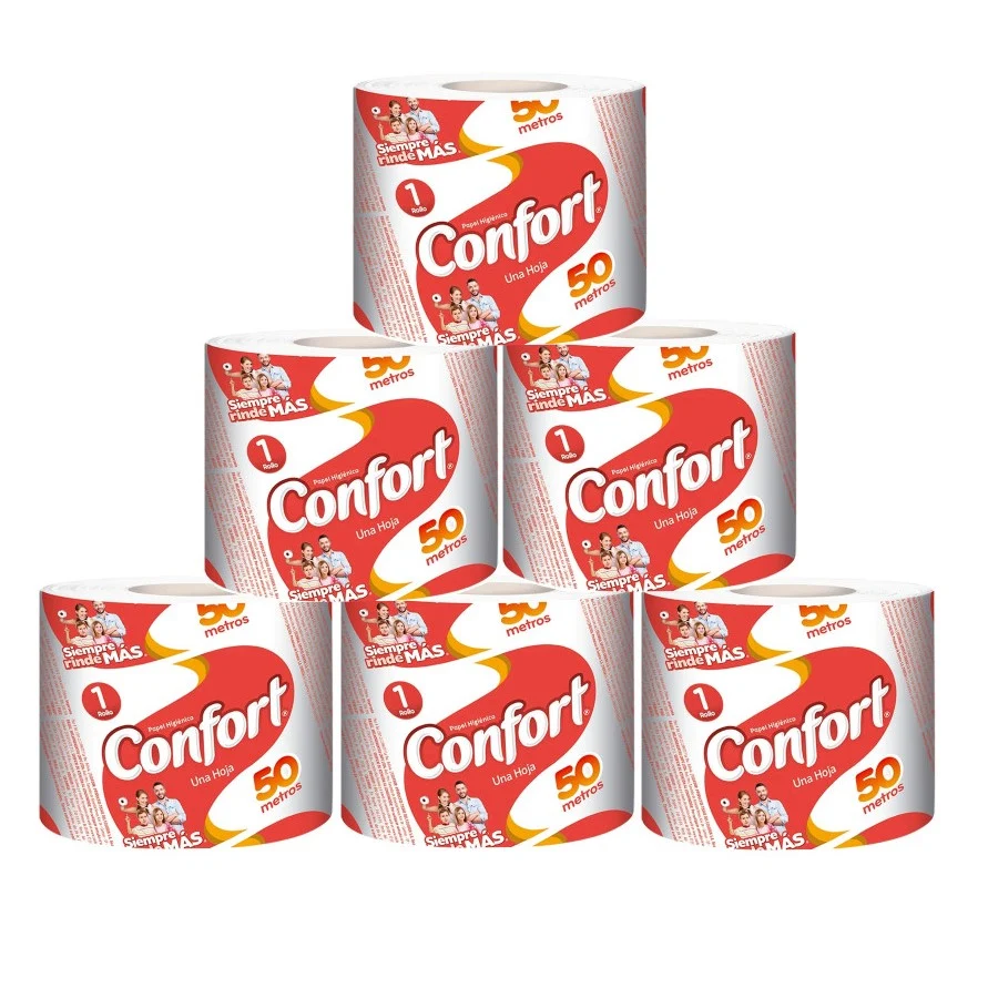 Papel Higiénico una Hoja Confort 6 x 50 Mts Casanova