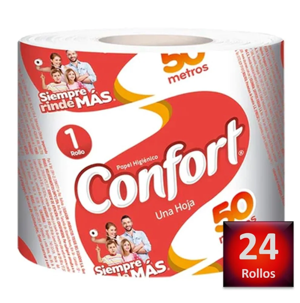 Papel Higiénico una Hoja Confort 24 x 50 Mts Casanova