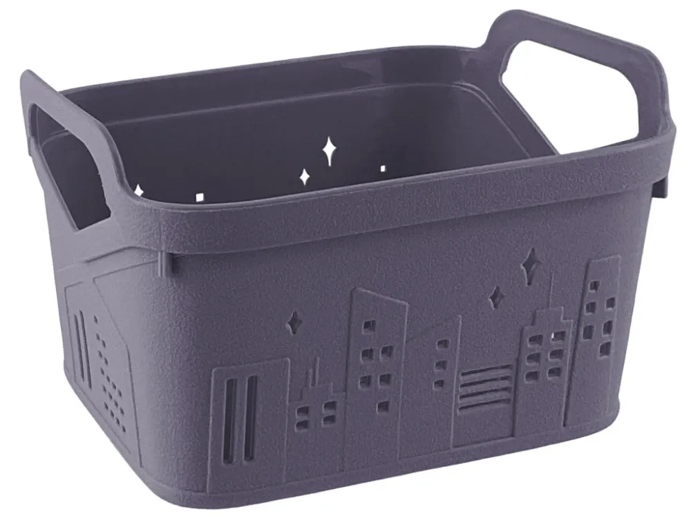 Cesta Organizadora Plástica 22x15x13,5cm Gris
