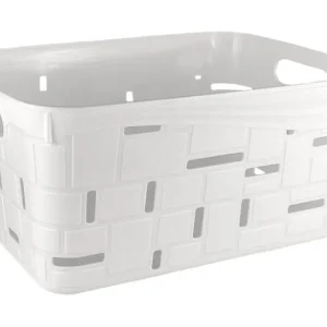 Cesta Organizadora Plástica 27,5x19,5x13cm Blanca