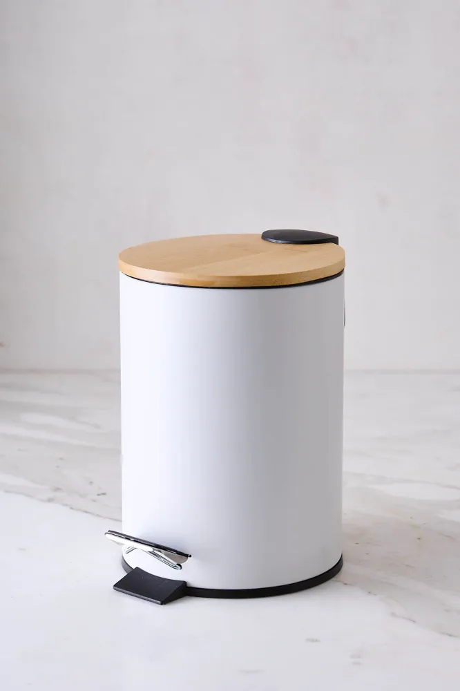 CESTO DE BASURA WHITE & BAMBÚ 3L