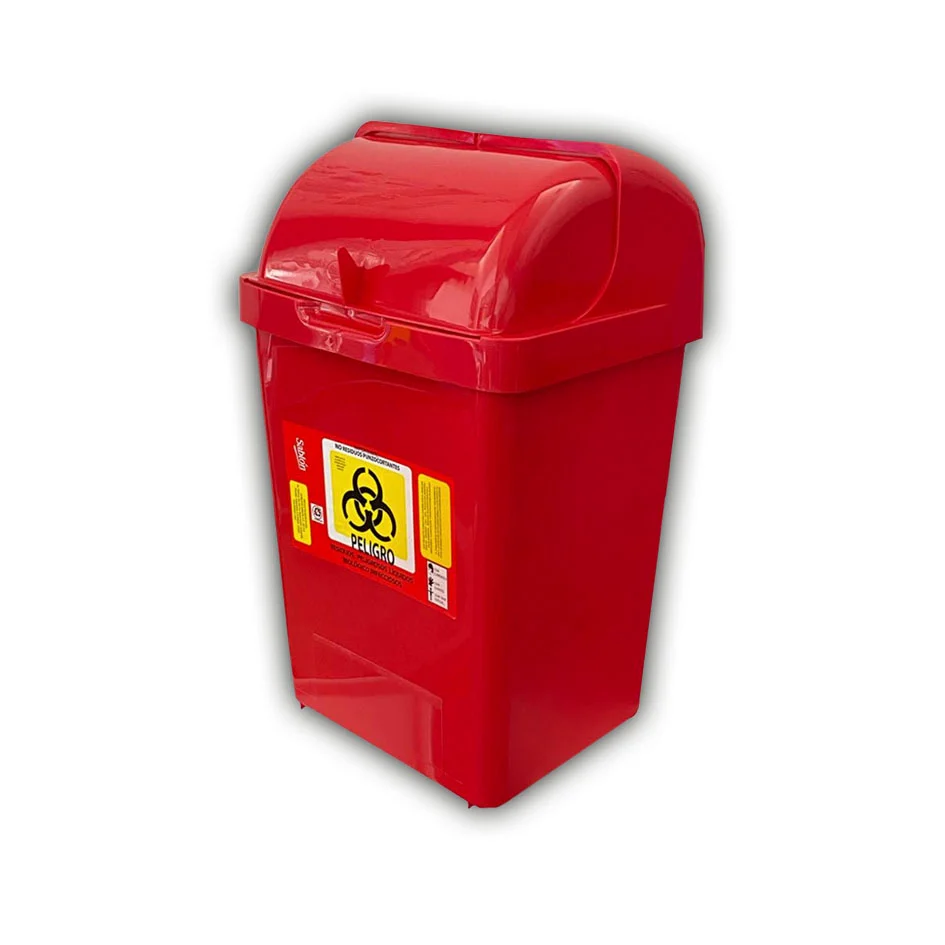 CESTO DE CORTINA 30 LT PARA USO RPBI COLOR ROJO