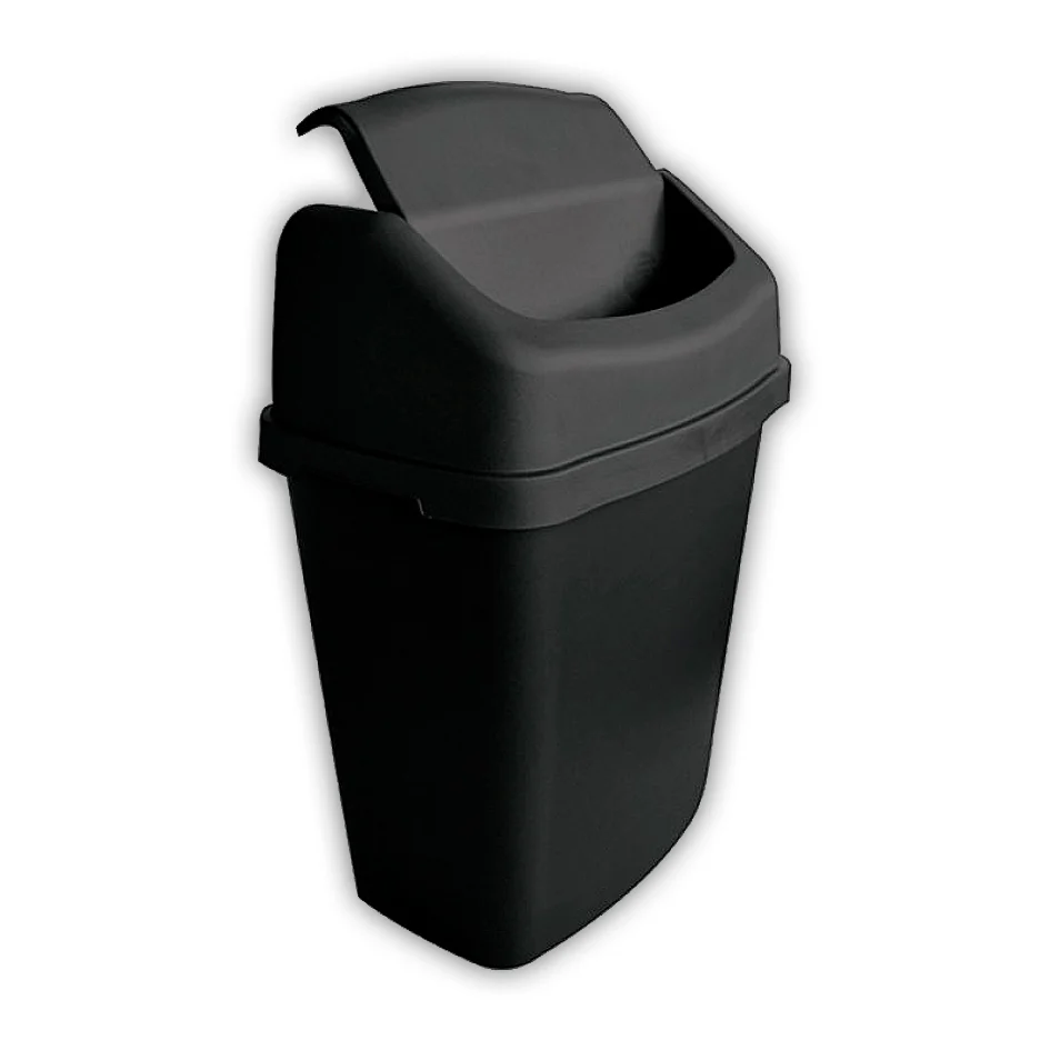 Cesto Papelero 47 lts Negro Balancín rectangular Grande
