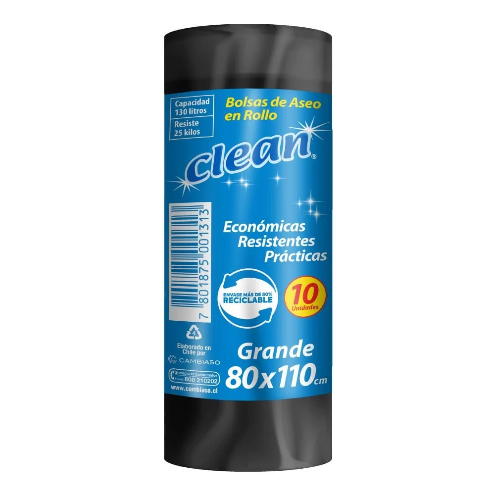 Bolsa Aseo Rollo 80x110 10 Un CLEAN