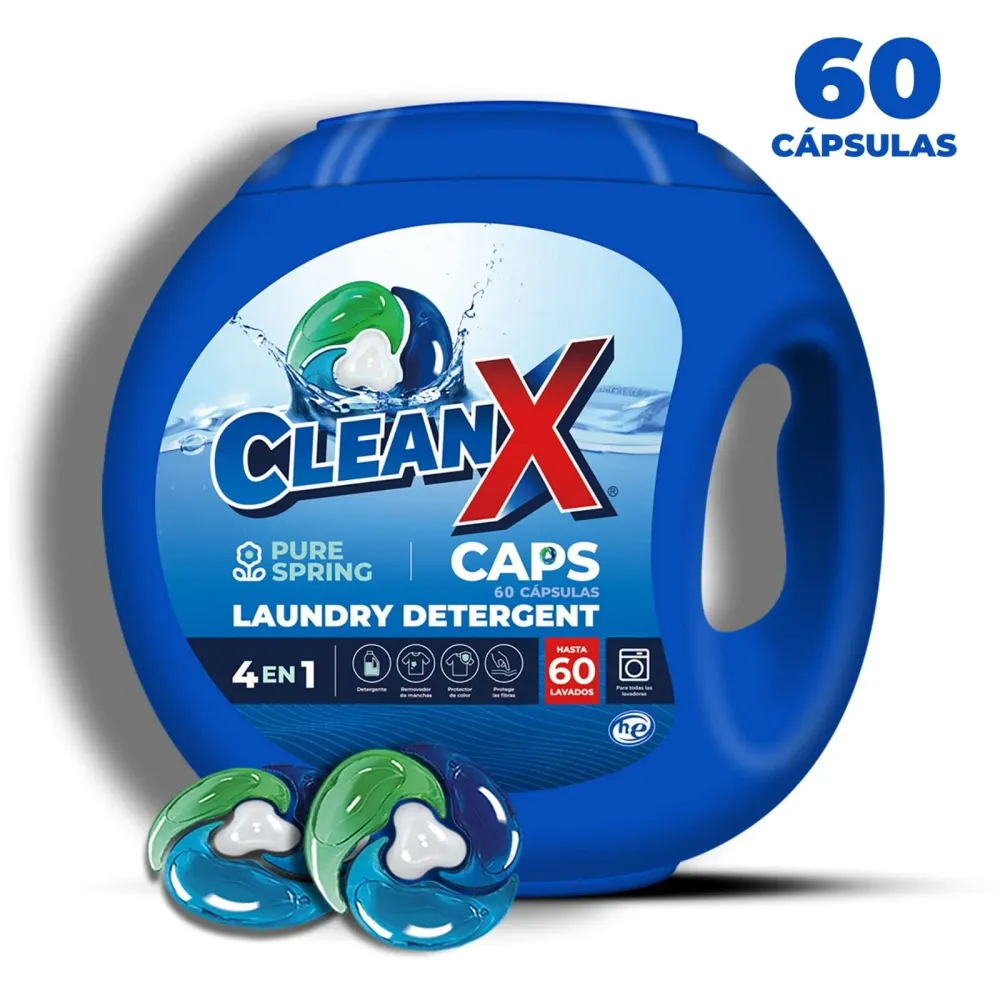 Detergente en Cápsulas CleanX 60 Un