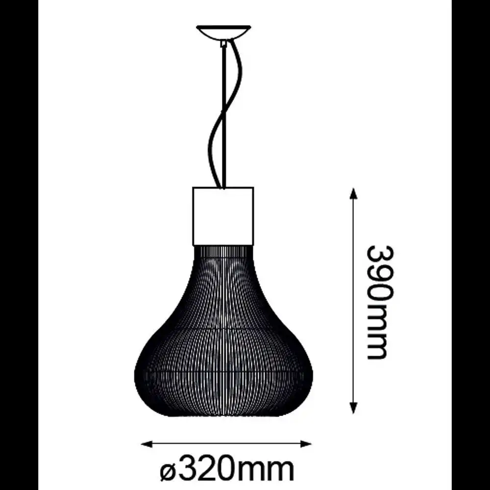 Colgante chico 40w e26 negro Pilas