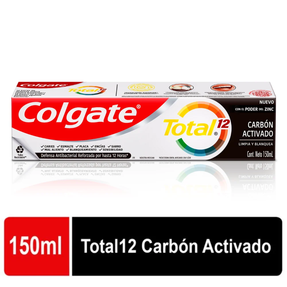 Crema Dental Colgate Total Carbón Prevención Activa150ml