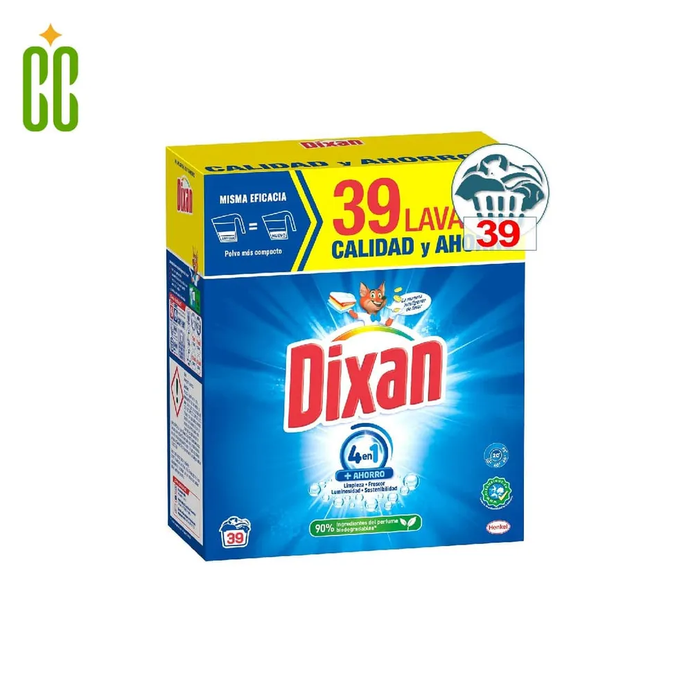 Dixan Detergente en Polvo, 39 Dosis, 1.93 kg Cosmo Cosmetics