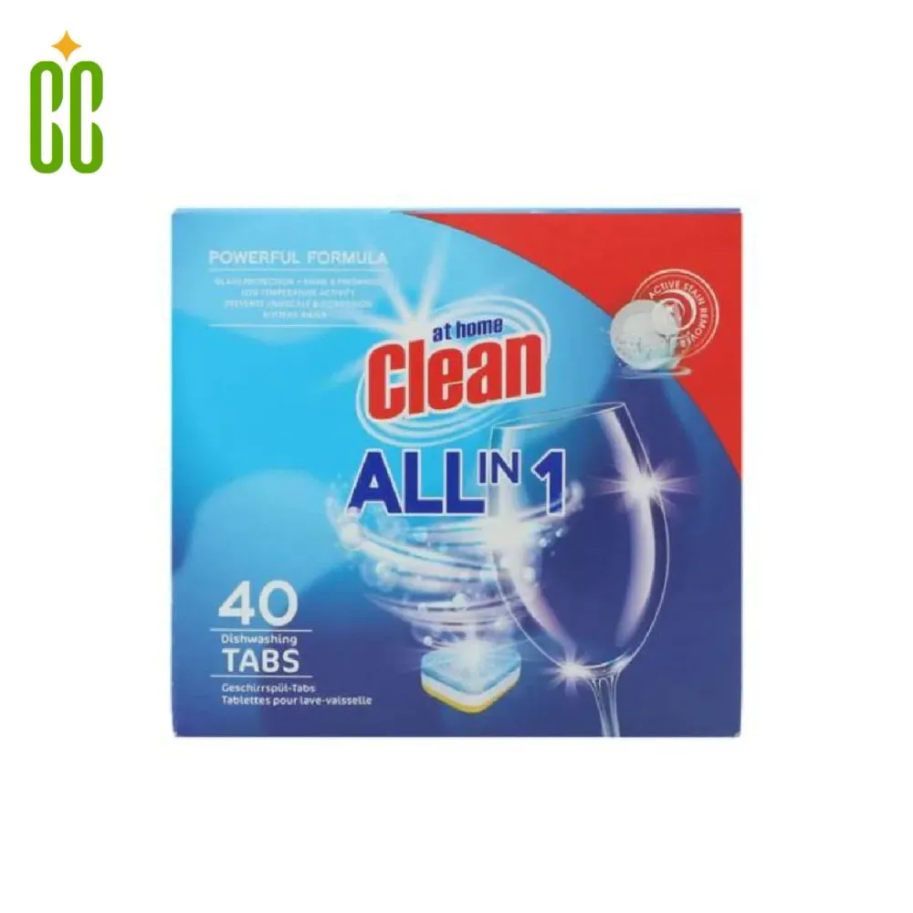 At Home Clean Pastillas para Lavavajillas, 40 unidades, Todo en 1 Cosmo Cosmetics
