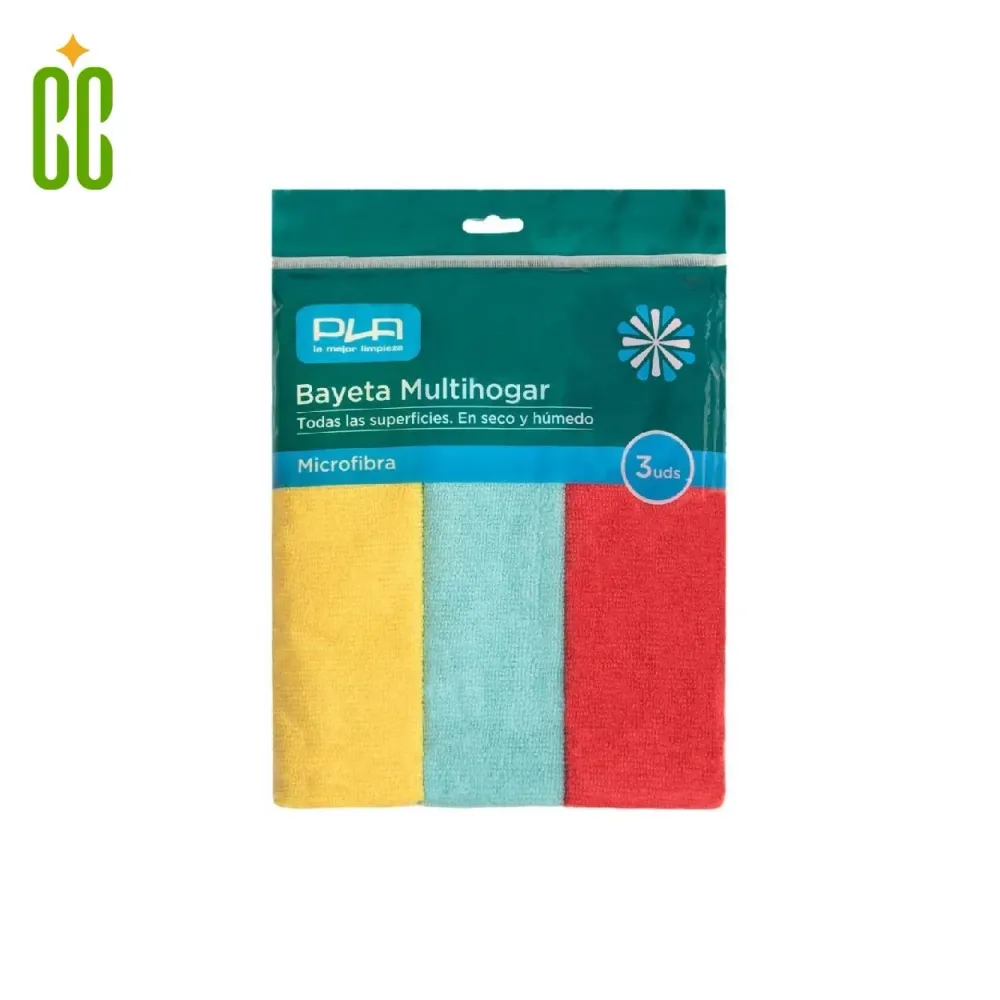 PLA Multihogar Microfibra Bayeta, 40 x 30 cm, 3 uds Cosmo Cosmetics