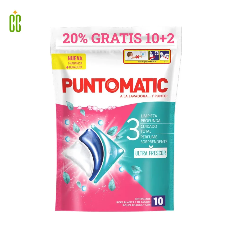 Puntomatic Ultra Frescor Detergente Bolsa 10+2 Capsulas, 210g Cosmo Cosmetics