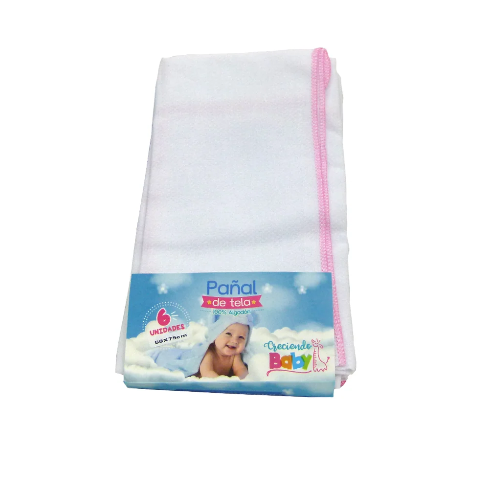 Pañal Tela Blanco X Rosado 45X70 Crecien CRECIENDO BABY