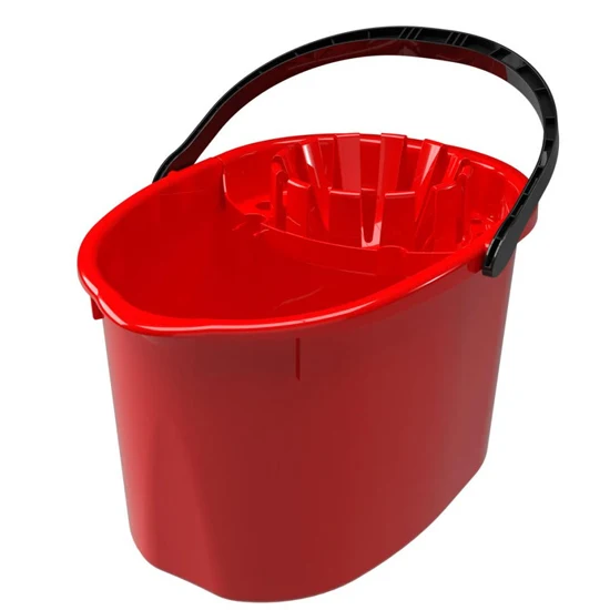 Cubeta C/eprimidor de plástico 17 lt Rojo USA BASE RUEDAS 8105R