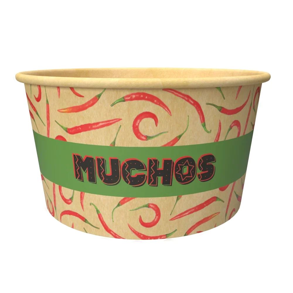 Cuencos de sopa caliente de la taza de la comida del papel de Kraft respetuoso del medio ambiente de la fuente de la fábri...