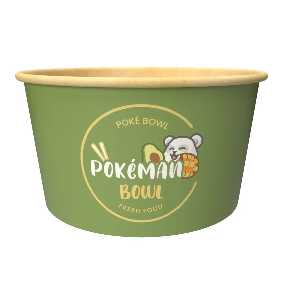 Cuencos de sopa caliente de la taza de la comida del papel de Kraft respetuoso del medio ambiente de la fuente de la fábri...
