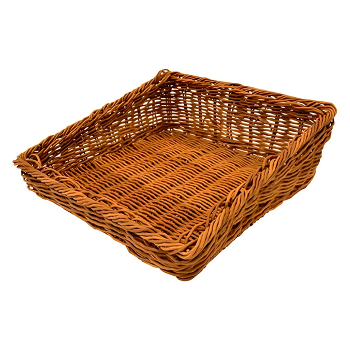 Canasta Angular Tipo Mimbre Natural 33.7X33.1X11X5.5 Cm Polipropileno Dalebrook