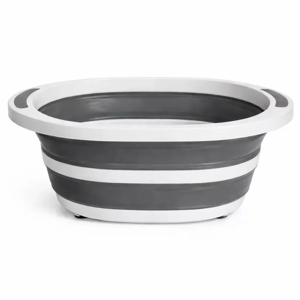 Cesto Plegable 8/L con Desagüe, Barreño Colapsable Multifuncional, Lavabo Portátil Ahorra Espacio para Cocina, Camping, Li...