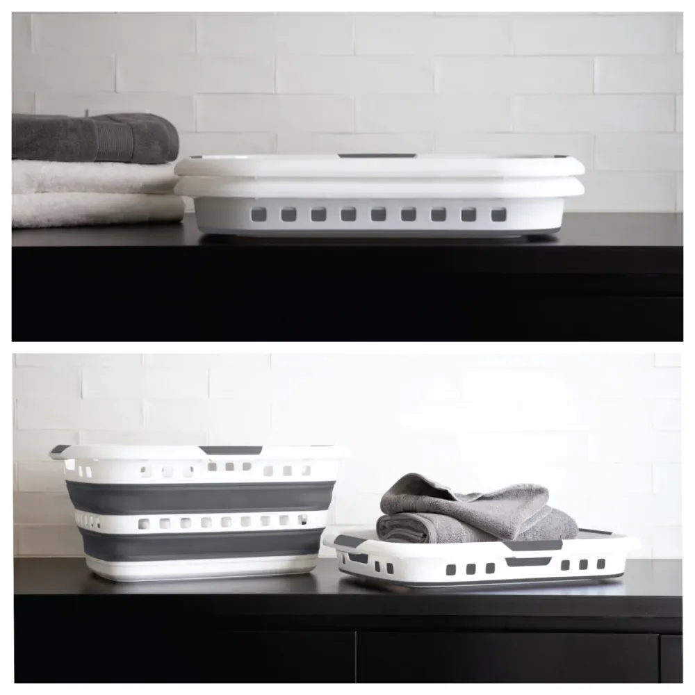 Cesto de Ropa Plegable 45L, Gran Capacidad, Diseño Compacto y Resistente para Casa, Dormitorio y Lavanderí DamDamGo