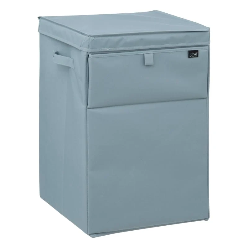 Cesto de Ropa Sucia con Tapa 65L Para la Ropa Lavanderí Organización de Ropa, Rectangular Azul damdamgo