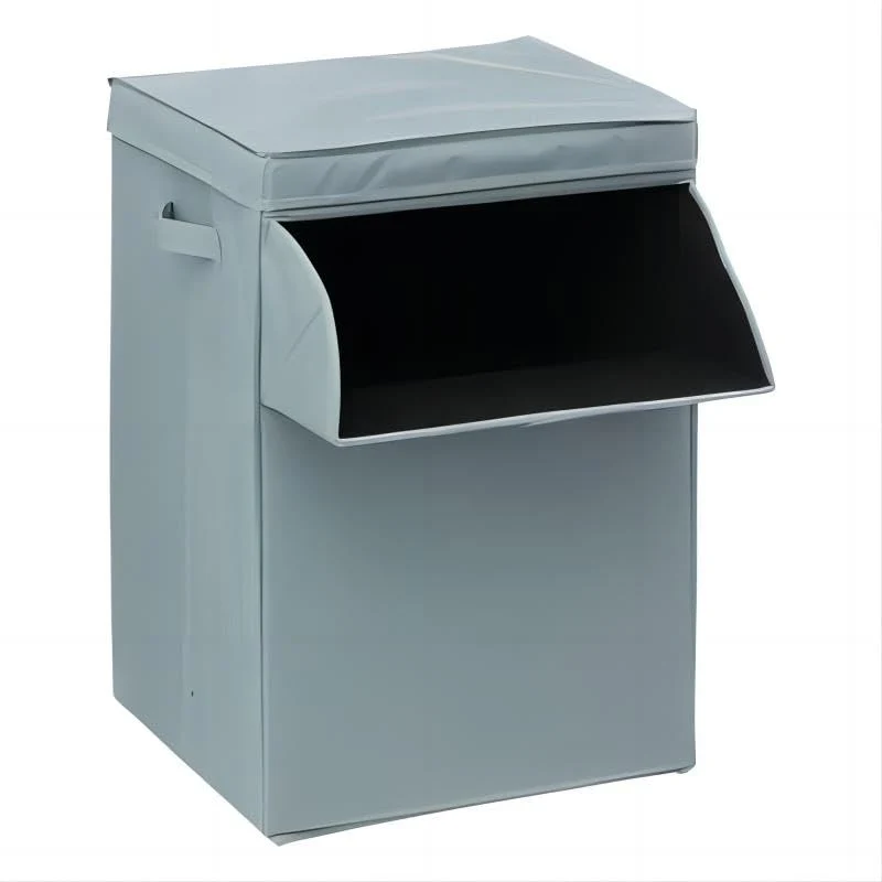 Cesto de Ropa Sucia con Tapa 65L Para la Ropa Lavanderí Organización de Ropa, Rectangular Azul damdamgo