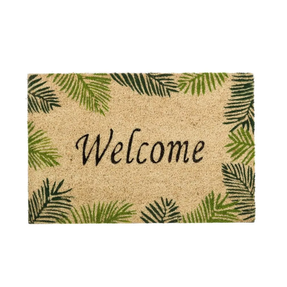 Felpudo de fibra coco con antideslizante para la entrada 60x40 cm Beige damdamgo
