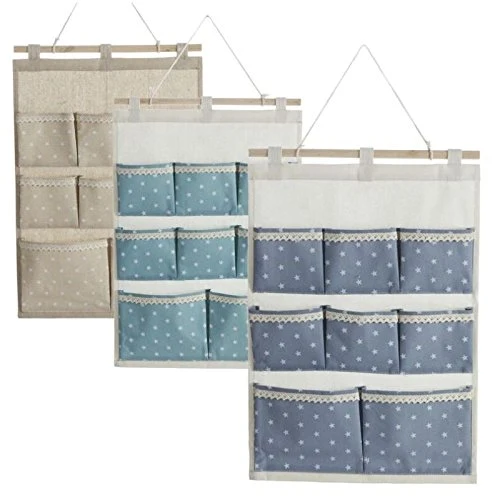 Organizador colgante 8 bols colores estrellas para cuarto de baño (Verde) damdamgo
