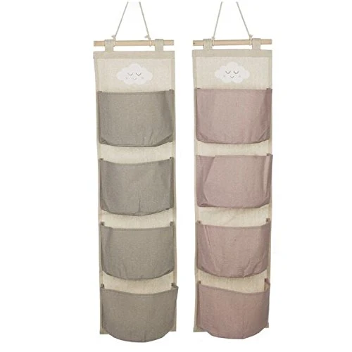 Organizador Colgante para baño de 4 Bolsillos diseño Infantil Nube Gris damdamgo