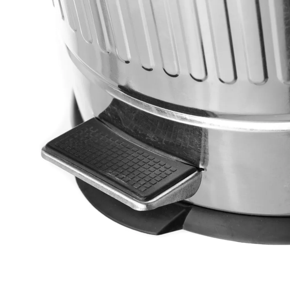 Papelera de 20 litros industrial plateada de metal para cocina Basic damdamgo