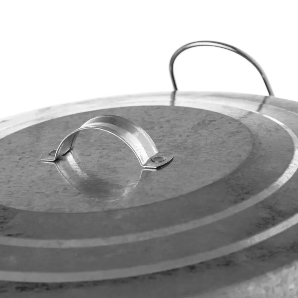 Papelera de 20 litros industrial plateada de metal para cocina Basic damdamgo
