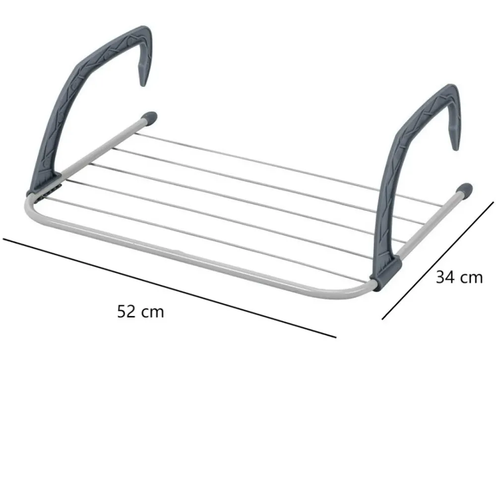 Tendedero para Radiador Plegable 52 x 34 cm – 3 Metros de Secado – Estructura Metálica Resistente y Brazos de Plástico Ref...