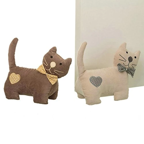 Tope de Puerta Decorativo Gato Tela-Alena Beige damdamgo