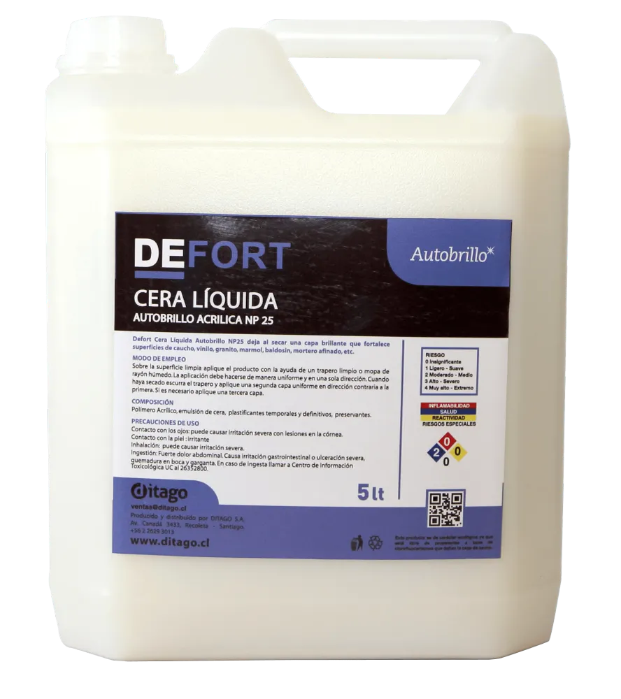 DEFORT CERA ACRILICA AUT 25% 5 LT