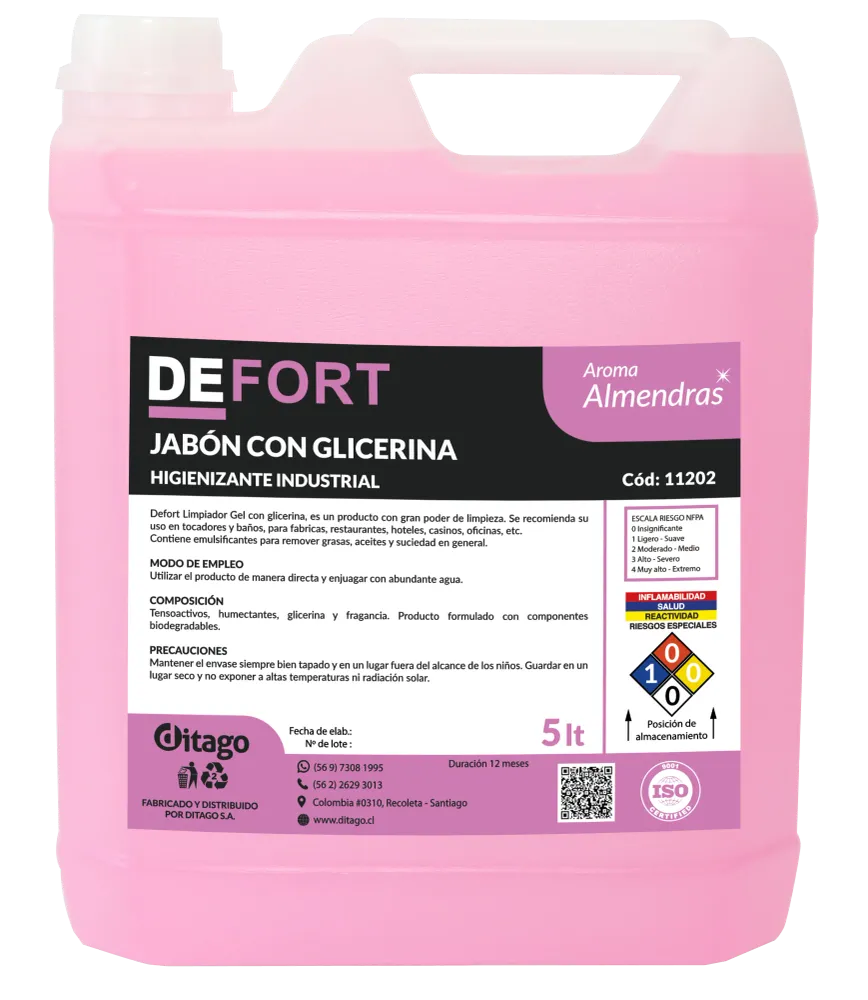 DEFORT JABON CON GLICERINA ALMENDRA 5 LT