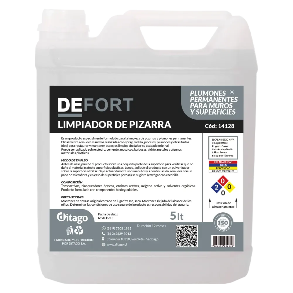DEFORT LIMPIADOR DE PIZARRA 5 LT