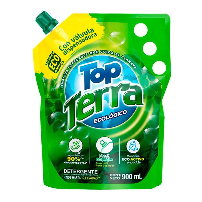 Detergente Liquido Top Terra 900 ml Doypack Dersa