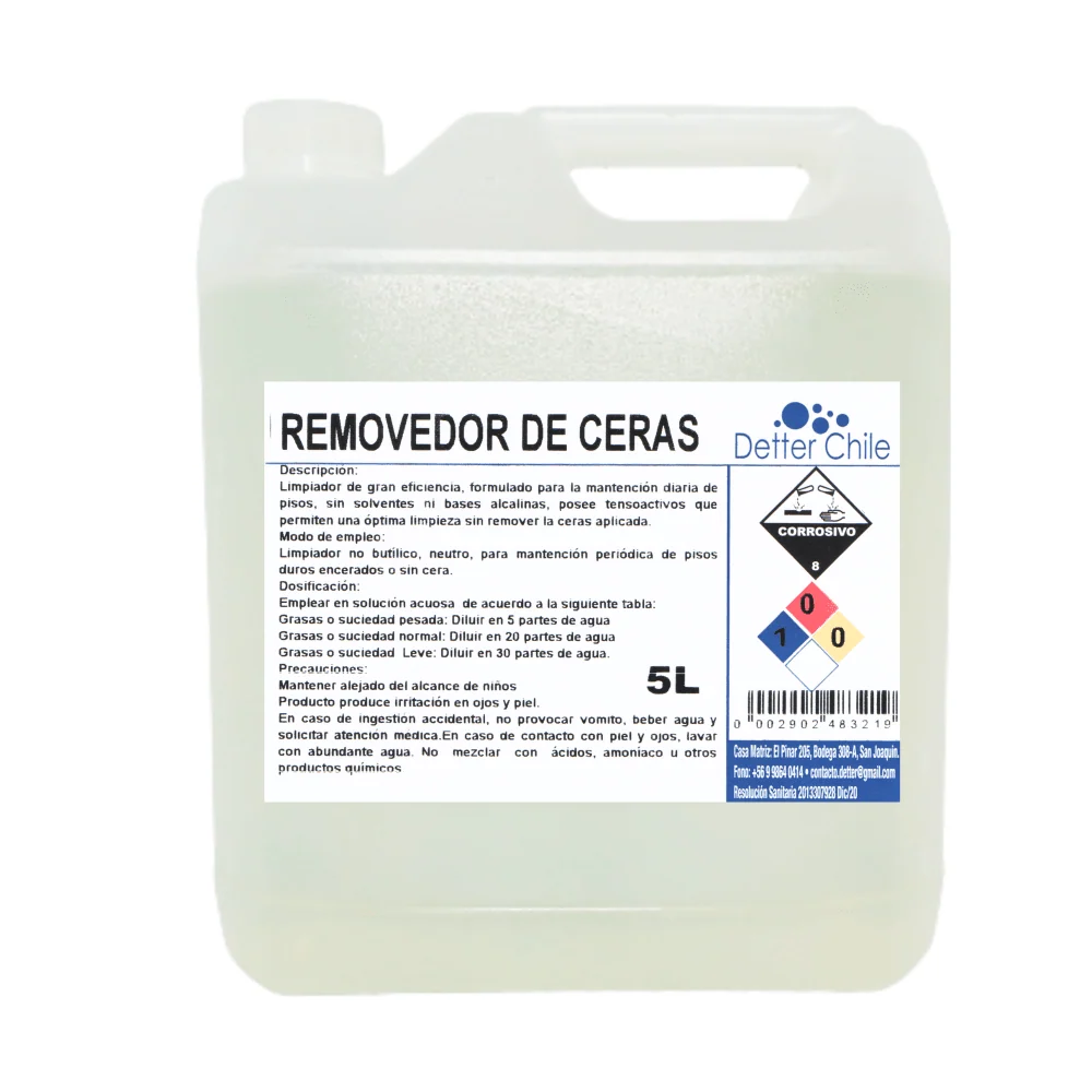 Removedor Cera Bidón Pisos Duros 5 Lt DETTER