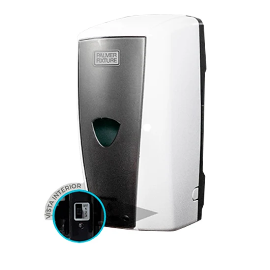 DISPENSADOR AUTOMATICO 1 LT P/JABON LIQUIDO O GEL ANTIBACTERIAL MARCA DIVERSEY RELLENABLE BLANCO/PLATA
