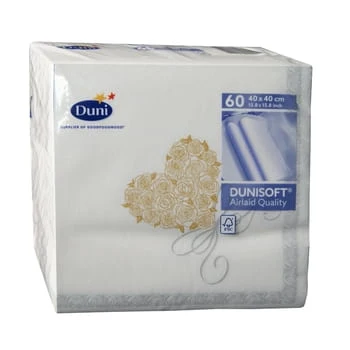 Dunisoft Servilletas 40x40cm Duni Heart 60Stk. Duni Sales Poland sp. z o.o.