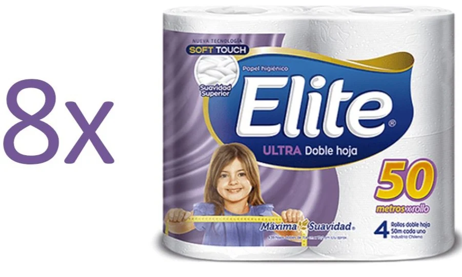 Papel Higienico Doble Hoja 50 Mts Elite 32 rollos